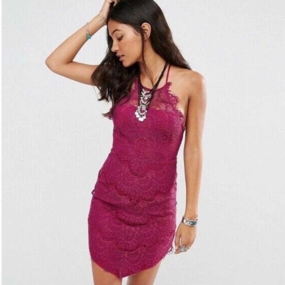 Free People She’s Got It Dress Raspberry Size Medium - Picture 6 of 10